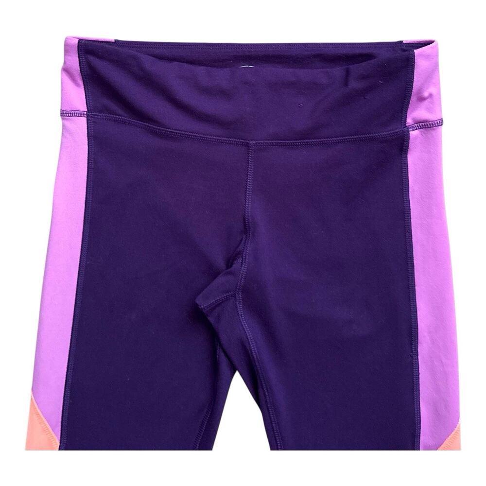 Champion C9 Capri Leggings Womens Medium Purple Colorblock DuoDry Cropped Yoga - Picture 3 of 6